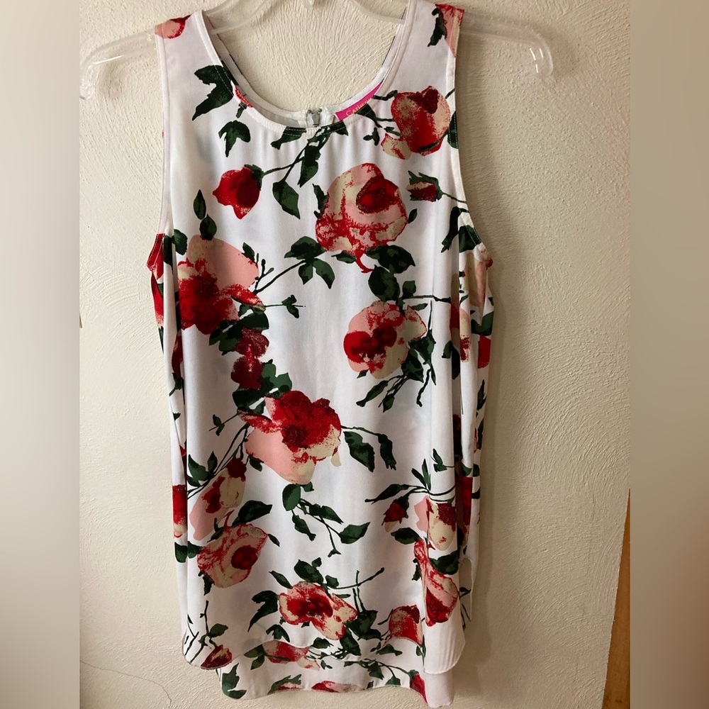Catherine Malandrino Floral Sleeveless Top Size Small